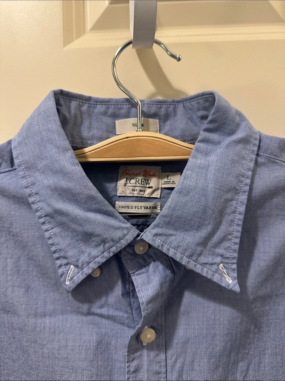 J. Crew Slim Light Blue Casual Button-Down Shirt